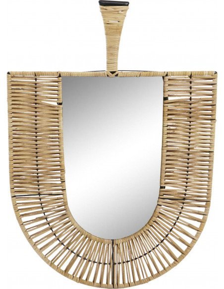 Miroir rotin éventail