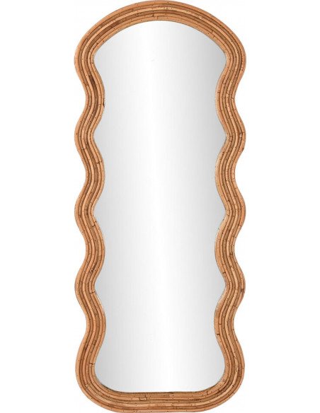 Miroir en rotin naturel décoration murale