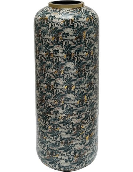 Vase design vert doré en métal élégant