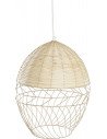 Lampe suspendue en rotin tissé brun clair