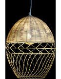 Lampe suspendue en rotin tissé brun clair