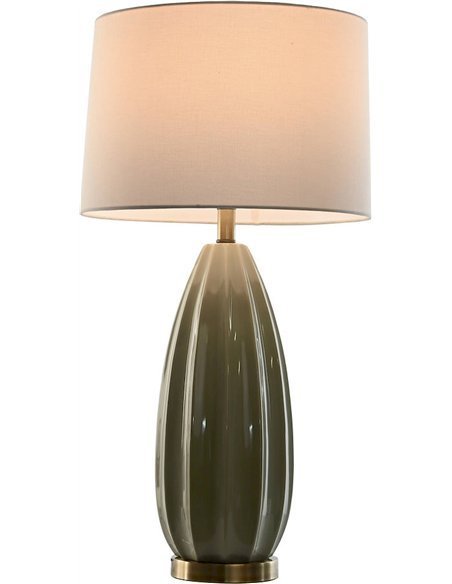 Lampe de table éco-chic lin et grès vert