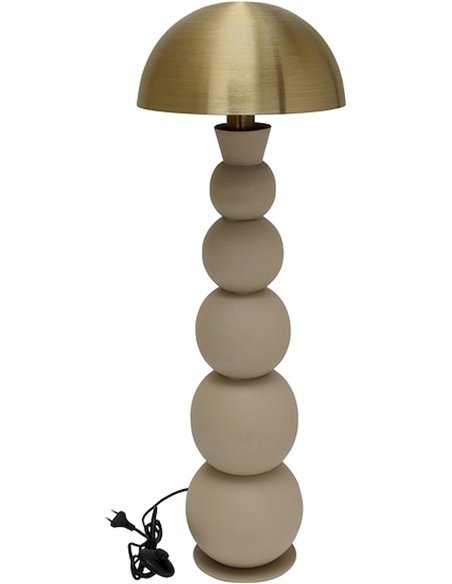 Lampe de sol design métal doré crème