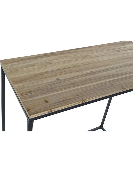 Table d'appoint en bois et métal design élégant