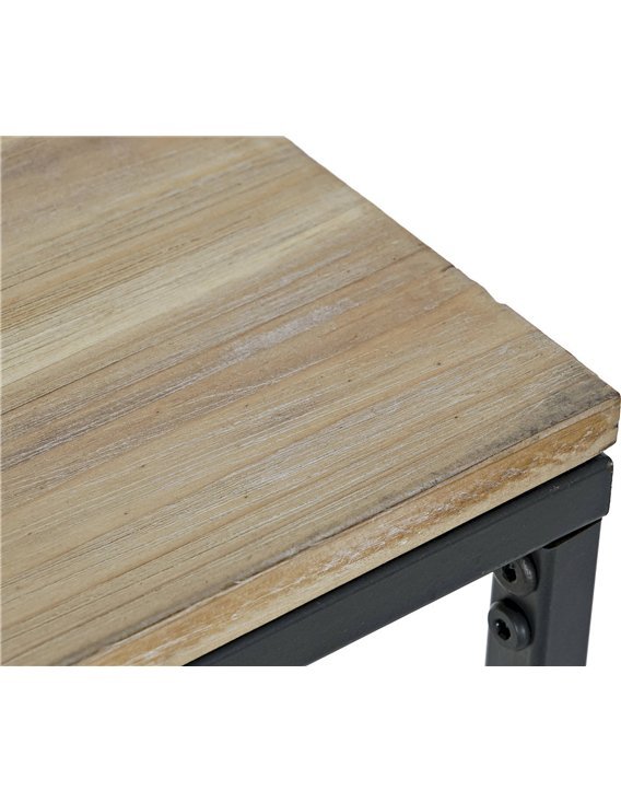Table d'appoint en bois et métal design élégant