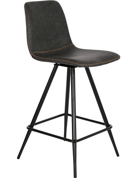 Tabouret élégant en PU gris pour intérieur moderne