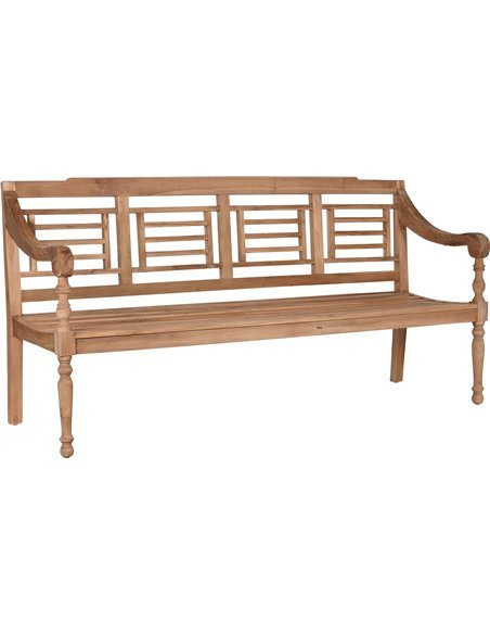 Banc en teck sculpté pour jardin et terrasse