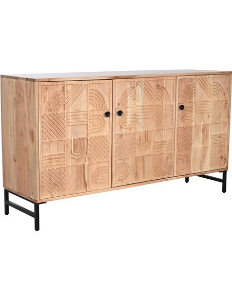 Buffet chic en acacia et métal robuste