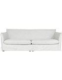 Canapé Coral vu de face, housse en lin beige sans coussins décoratifs