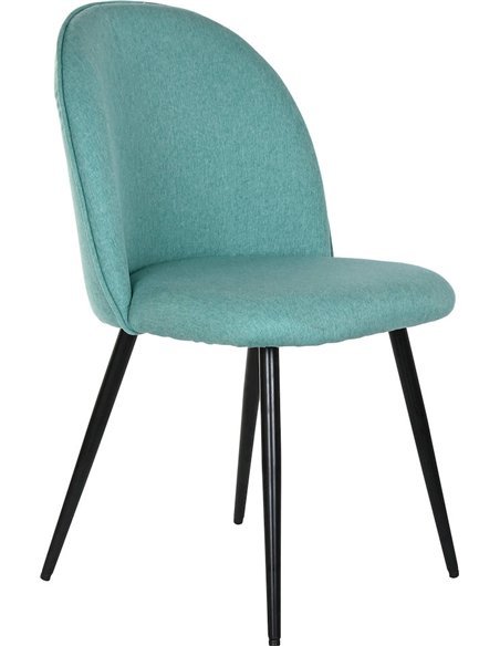 Chaise élégante en polyester et métal blanc