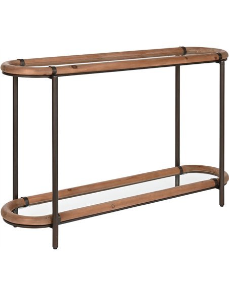 Console verre et bois naturel design épuré