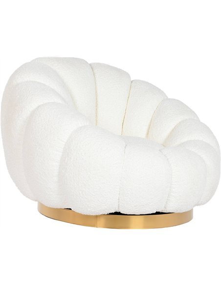 Fauteuil pivotant blanc en polyester élégant