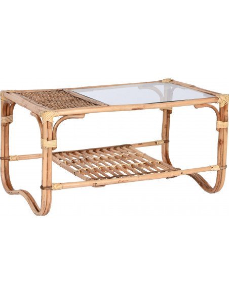 Table basse chic en rotin et bambou naturel Meti