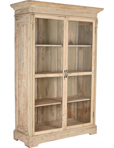 Vitrine éco-conçue en bois recyclé naturel