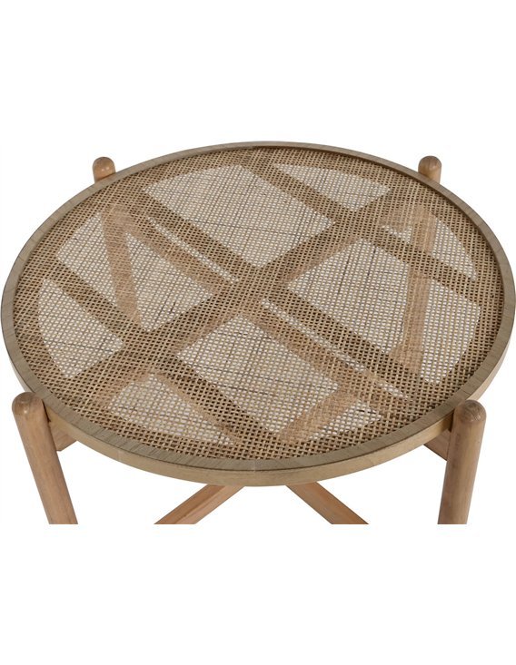 Table basse en rotin naturel pour salon élégant