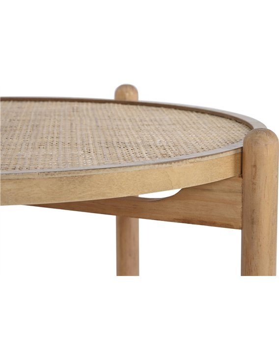 Table basse en rotin naturel pour salon élégant