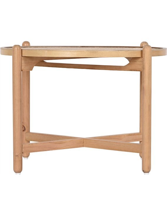 Table basse en rotin naturel pour salon élégant