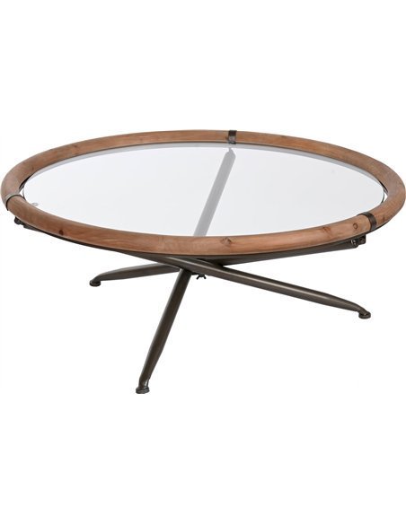 Table basse en verre et bois naturel design