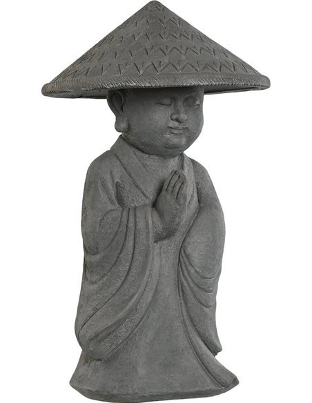 Statuette moine zen gris décoration intérieure