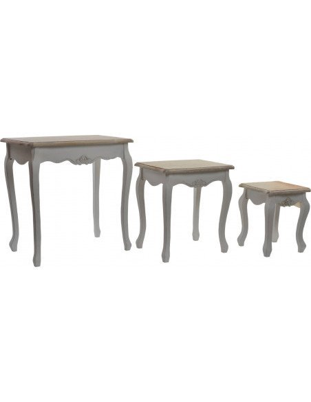 Table d'appoint trio finition naturelle Meti