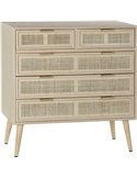 Commode élégante en bois de paulownia 5 tiroirs