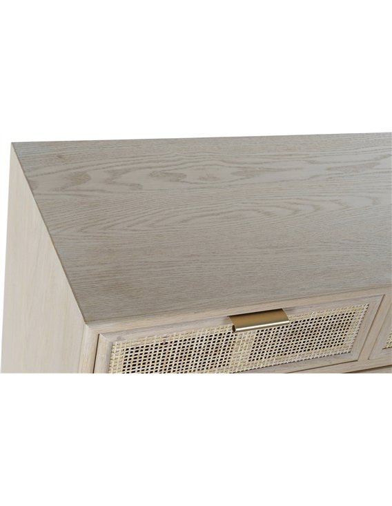 Commode élégante en bois de paulownia 5 tiroirs