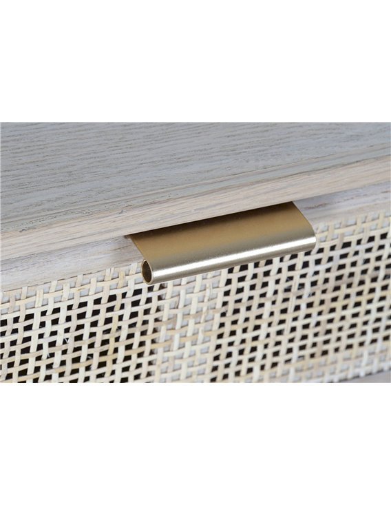 Commode élégante en bois de paulownia 5 tiroirs