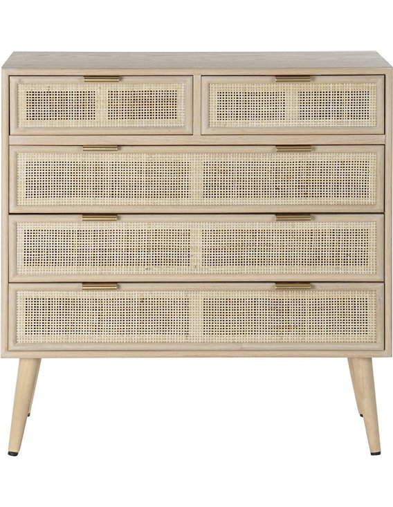 Commode élégante en bois de paulownia 5 tiroirs