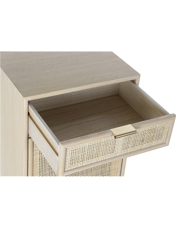 Table de chevet dorée élégante à tiroir unique