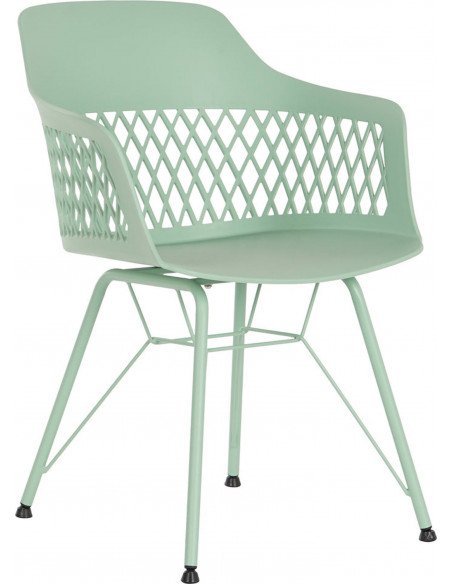 Chaise design en PP métal vert pour intérieur moderne