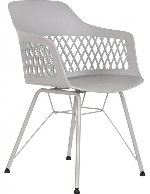 Chaise design en PP métal gris clair élégante