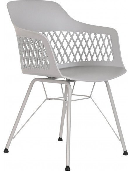 Chaise design en PP métal gris clair élégante