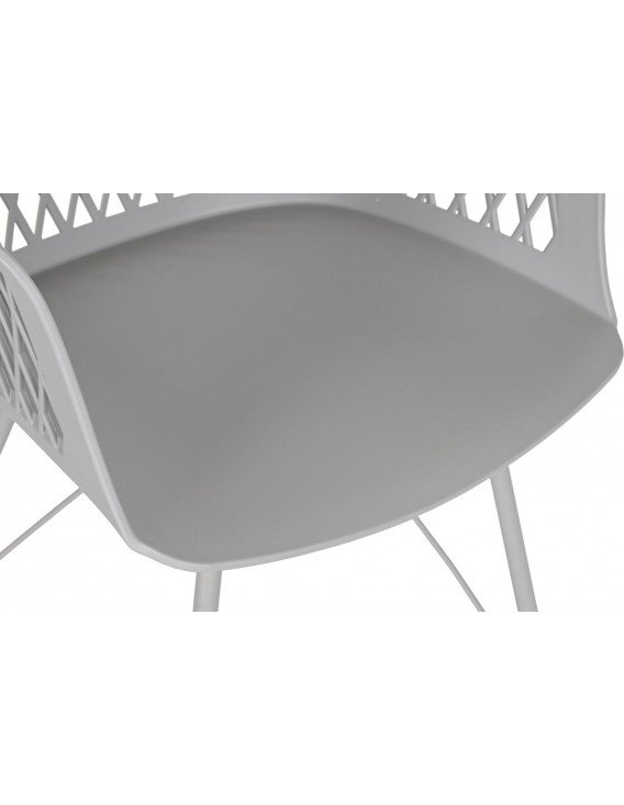 Chaise design en PP métal gris clair élégante