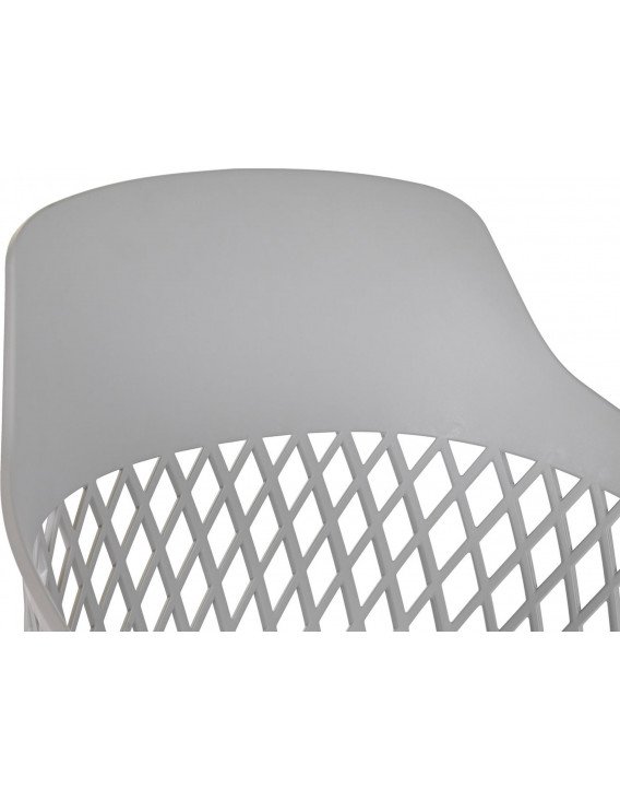 Chaise design en PP métal gris clair élégante