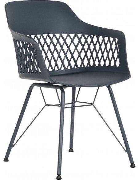 Chaise design bleue en PP métal élégante et moderne