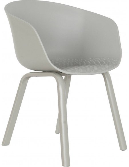 Chaise design en PP métal gris clair