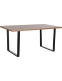 Table de repas design industriel marron et noir