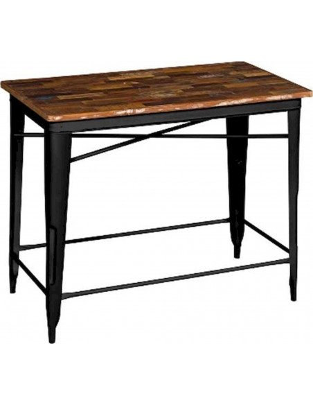 Table en métal et bois style industriel pour salle à manger