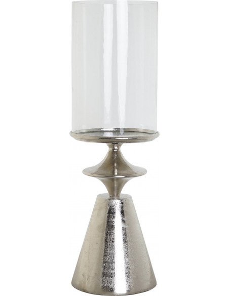 Porte-bougie en aluminium argenté Faroles