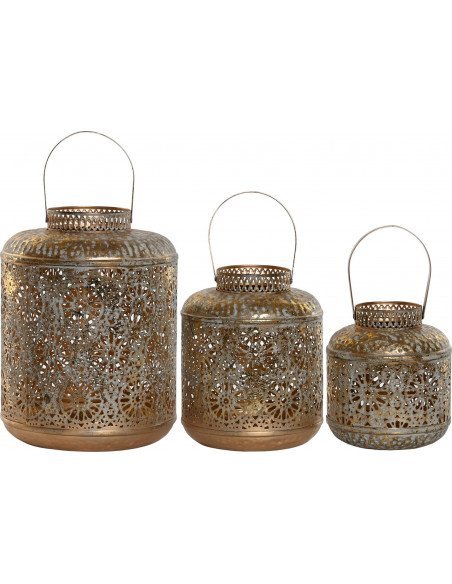 Porte-bougie doré métallique élégant