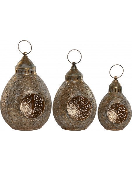 Porte-bougie doré en métal design épuré