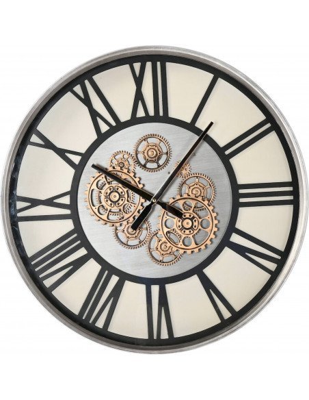 Horloge murale design en métal noir