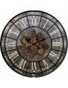 Horloge murale design industriel noir fer