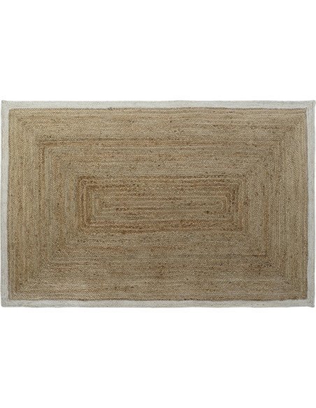 Tapis en jute et coton écru 120x180 Meti