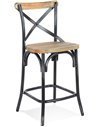 Tabouret design effet noyer pour déco retro