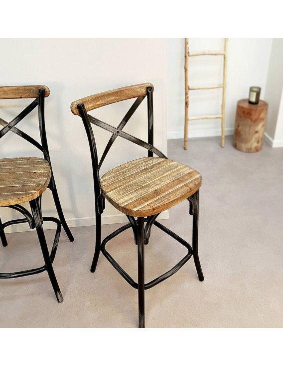 Tabouret snack effet vieilli idéal déco vintage