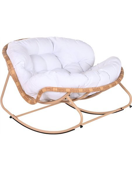 Fauteuil de jardin bicolore en rotin élégant et confort