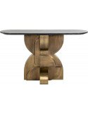 Console Maddox noir et or de face, pied sculpté en arches