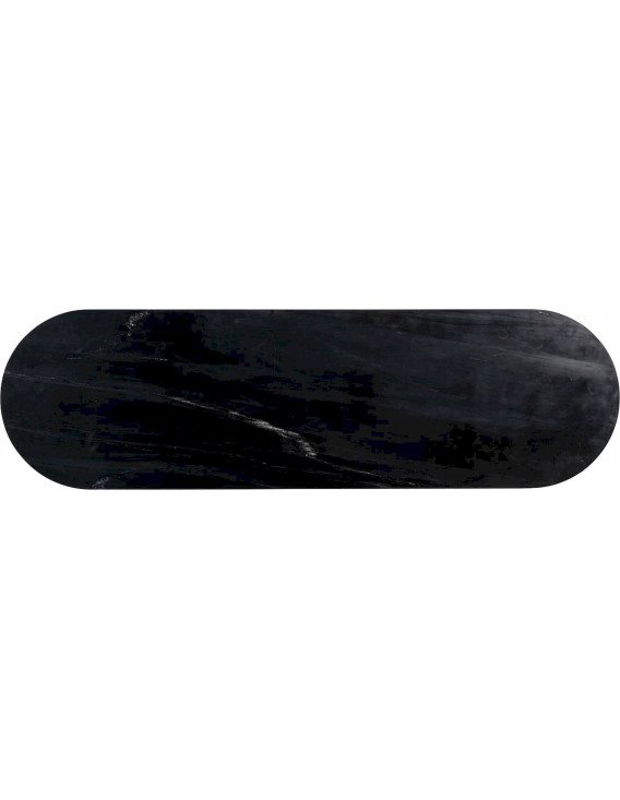 Plateau noir de la console Maddox, forme ovale allongée