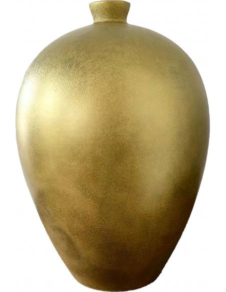 Vase d'Exception en Céramique Dorée